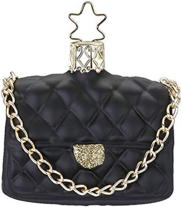 Christbaumschmuck Glas Handtasche 6 cm schwarz