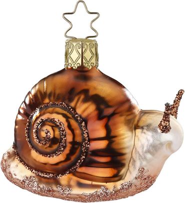 Christbaumschmuck Glas Schnecke 6 cm braun 