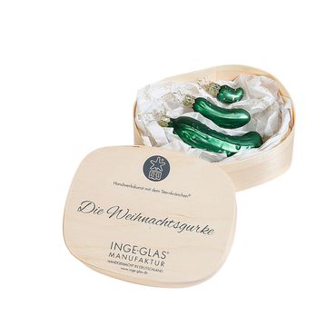 Christbaumschmuck Glas Weihnachtsgurke 3er Set 2,5/5,5/8,5 cm grün