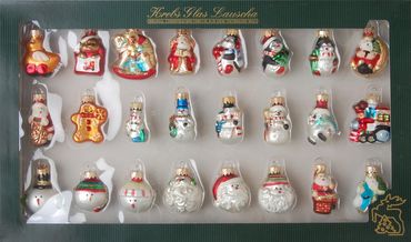 Christbaumschmuck Figurensortiment Glas 3cm 24Stück