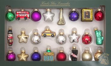 Christbaumschmuck Figurensortiment Glas 3cm 24Stück