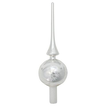 Christbaumschmuck Christbaumspitze Glas Ø 7 x 28 cm silber glänzend