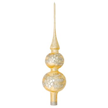 Christbaumschmuck Christbaumspitze Glas Ø 7 x 30 cm gold Eislack