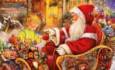 Christbaumschmuck Glas Mini-Adventskalender 3 cm 24 Anhänger