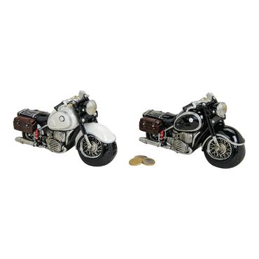 Spardose Motorrad Poly B20 x T9 x H11 cm 2-fach sortiert schwarz/weiß