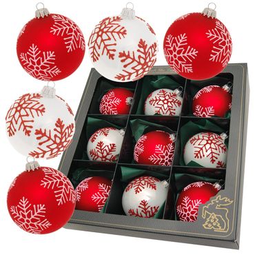 Christbaumkugeln Weihnachtskugeln Glas Ø 8 cm 9 Stück rot