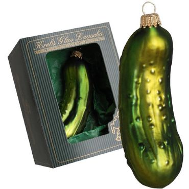 Christbaumschmuck Glas Weihnachtsgurke 11cm grün 1 Stück