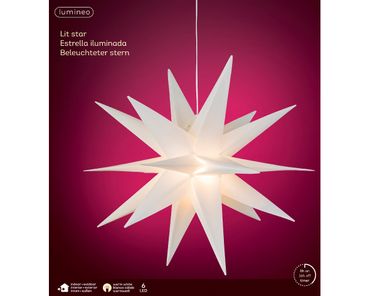 LED Stern Dauerbetrieb BO Outdoor Ø 60cm H.60cm weiss/warmes weiss