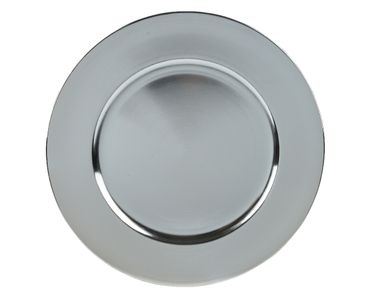 Dekoteller Platzteller Kunststoff Ø 33cm H.1.5cm silber
