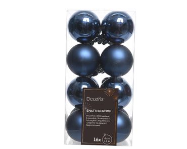 Christbaumkugeln Weihnachtskugeln bruchfest Ø 4 cm 16 Stück blau