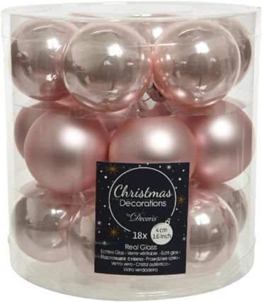 Christbaumkugeln Weihnachtskugeln Glas Ø 4 cm puderrosa 18 Stück