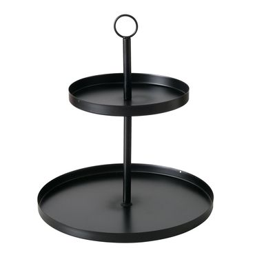 Etagere Samina 2 Ebenen Eisen H 33cm Ø 30cm schwarz