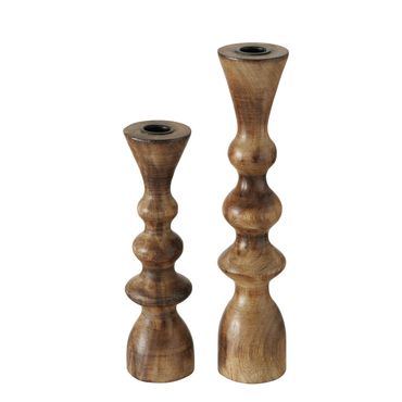 Kerzenleuchter Kerzenständer Caconda Mango H23/30cm / Ø6 cm 2-teilig
