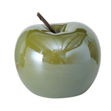 Dekoaufsteller Perly Apfel Porzellan H 9 cm Ø 11 cm grün 1 Stück