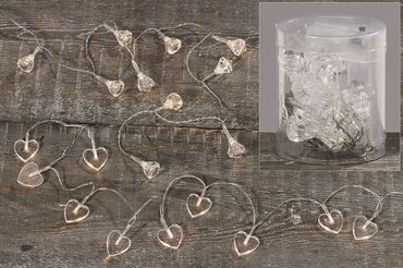 LED Lichterkette 10 LED Herz/Kristall L.100 cm Stückpreis