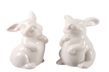 Porzellan Hase H16 cm weiß 2-teilig