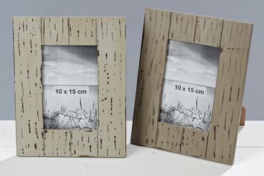 Bilderrahmen Foto Fotorahmen grau/braun 10x15 cm  MDF Stückpreis