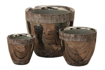 Pflanztopf Dolomit silber 11/16/19 cm 3er Set