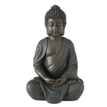 Dekofigur Buddha H.20 cm Kunstharz braun