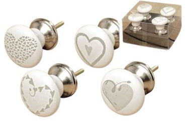 Möbelgriff Hearts 4 tlg  H.6,5 cm Keramik