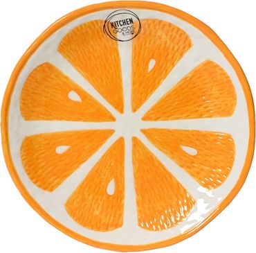 Deko-Teller Orangenform Dolomit Ø.16 H.2.cm gelb