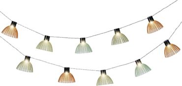 Solar Party-Beleuchtung Plastik 10 LED L.450cm multi/warm weiß