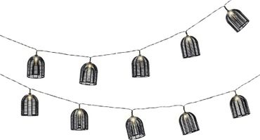 Solar Party-Beleuchtung Plastik 10 LED L.270 cm schwarz/warm weiß