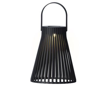 Solar Laterne Kunststoff D.14.5cm H.18.5cm schwarz/warmes weiß