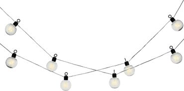 Solar Party-Beleuchtung Kunststoff D.8cm H.5,8m schwarz/warmesweiß