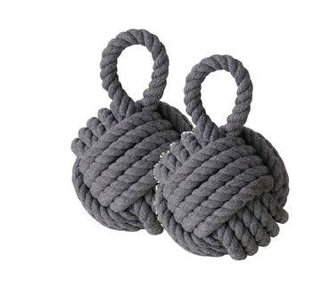 Türstopper Zuber Jute Textil H/Ø 23/15 cm grau natur 2er Set