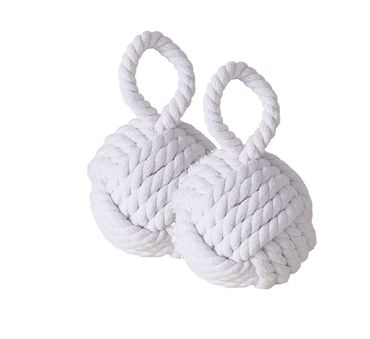 Türstopper Zuber Jute Textil H/Ø 23/15 cm weiß natur 2er Set