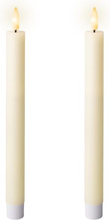 LED Spitzkerze Wachs Flacker-Effekt D.2.2cm H.24.5cm creme/warmes weiß