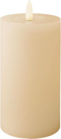 LED Kerze Wachs Flacker-Effekt D.7cm H.15cm creme/warmes weiss