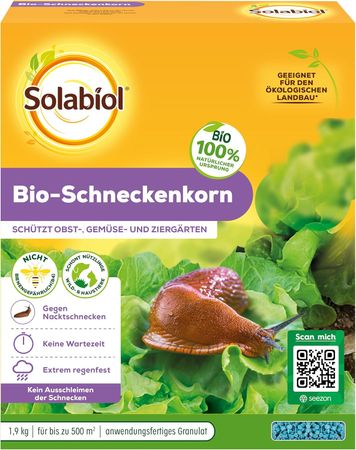 Solabiol Bio-Schneckenkorn 1,9 kg Faltschachtel für bis zu 500m² 