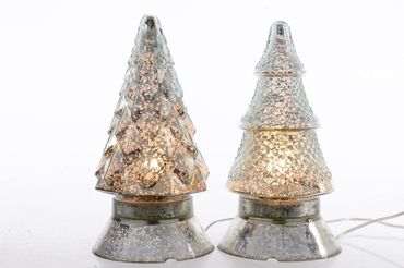 Glas Tischlampe 2 Fach Sortiert