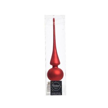 Christbaumschmuck Christbaumspitze Glas Ø 6 x 26 cm weihnachtsrot matt