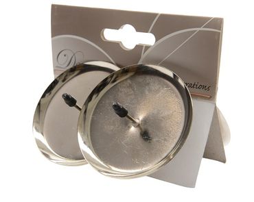 Adventskranzkerzenhalter Adventskerzenhalter Metall Ø 6 cm 4 Stück silber