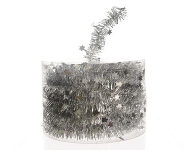 Girlande Sternengirlande Weihnachten Baumschmuck Tischdeko silber 7 m