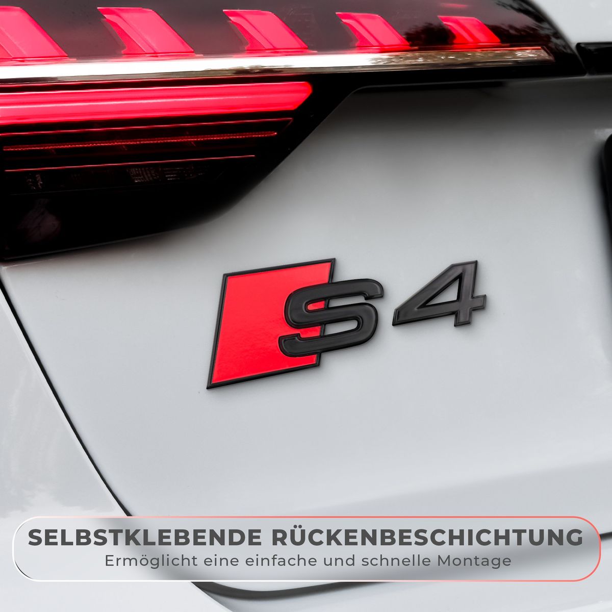 Original Audi S4 Schriftzugpaket schwarz vorne + hinten | 