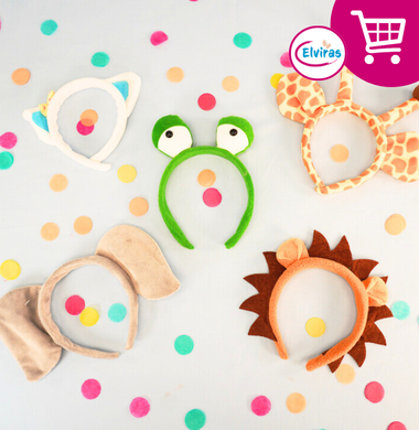 Mehrere Haarreifen mit Tiermotiven. Diese sind bei uns im Shop erhältlich.