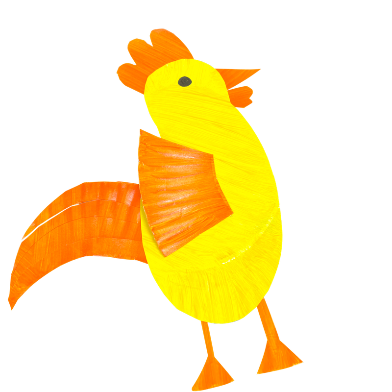 Bastelvorlage: Papptellerhahn (kostenloser Download) | Elviras