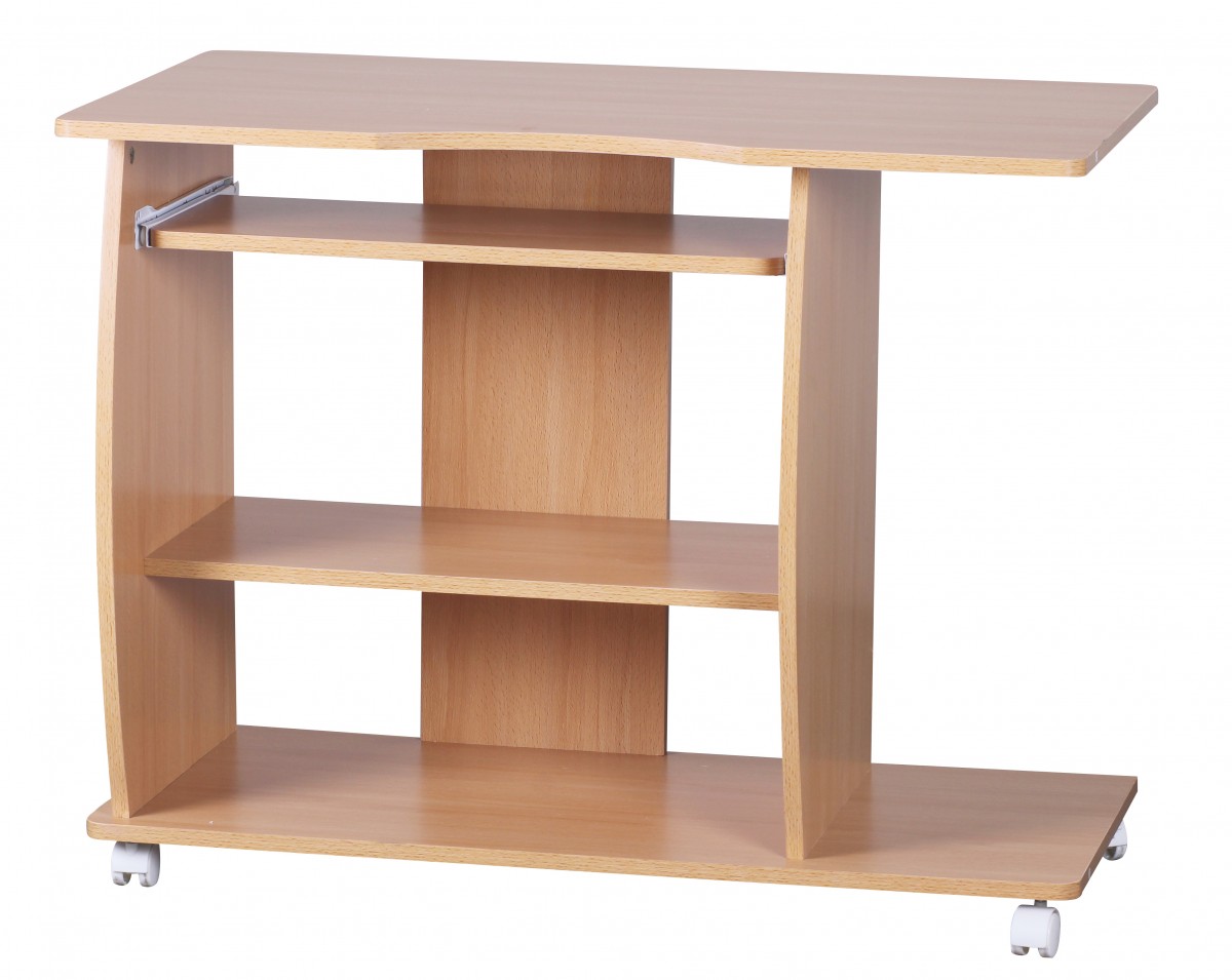 WOHNLING Computertisch DIANA rollbar Buche 90 x 71 x 50 cm mit ... WOHNLING Computertisch DIANA rollbar Buche 90 x 71 x 50 cm mit ...