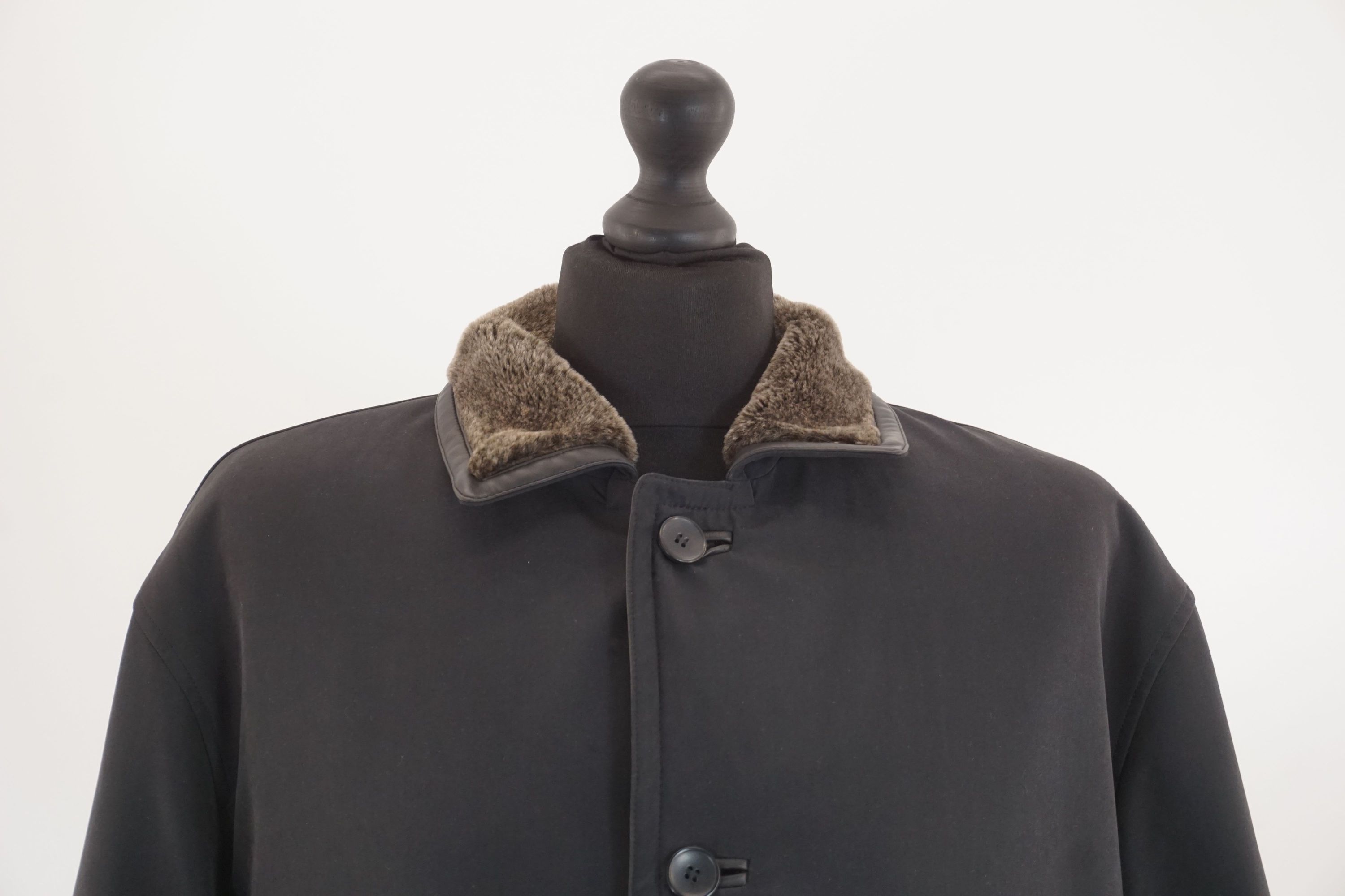 T&L Men Winter Jacket 54 Black Mid-Length Button Single