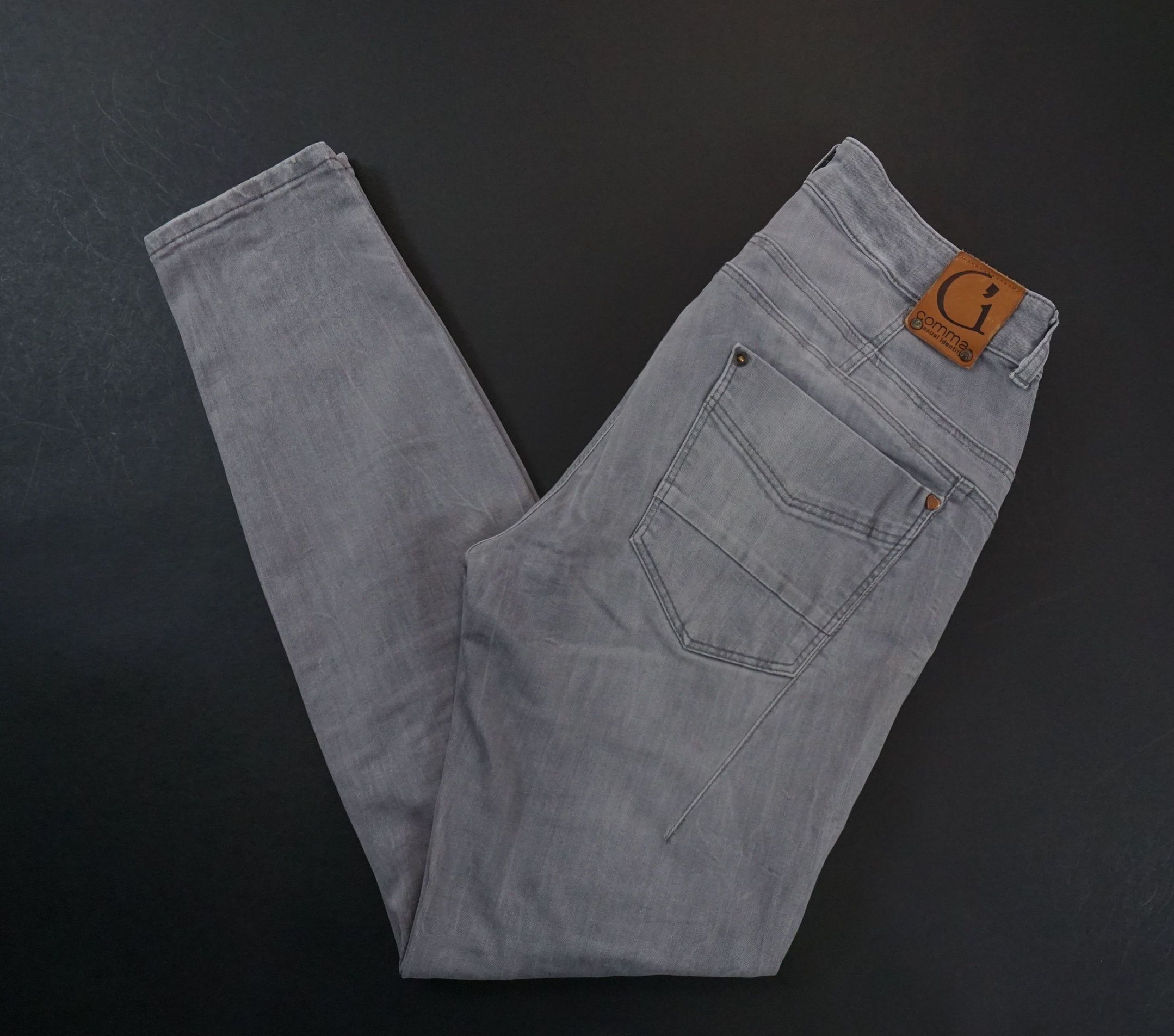 Comma Jeans Pants Boyfriend Women's Size 36 Black Gray Used Tapered Stretch F2594 Comma Jeans Pants Boyfriend Women's Size 36 Black Gray Used Tapered Stretch F2594