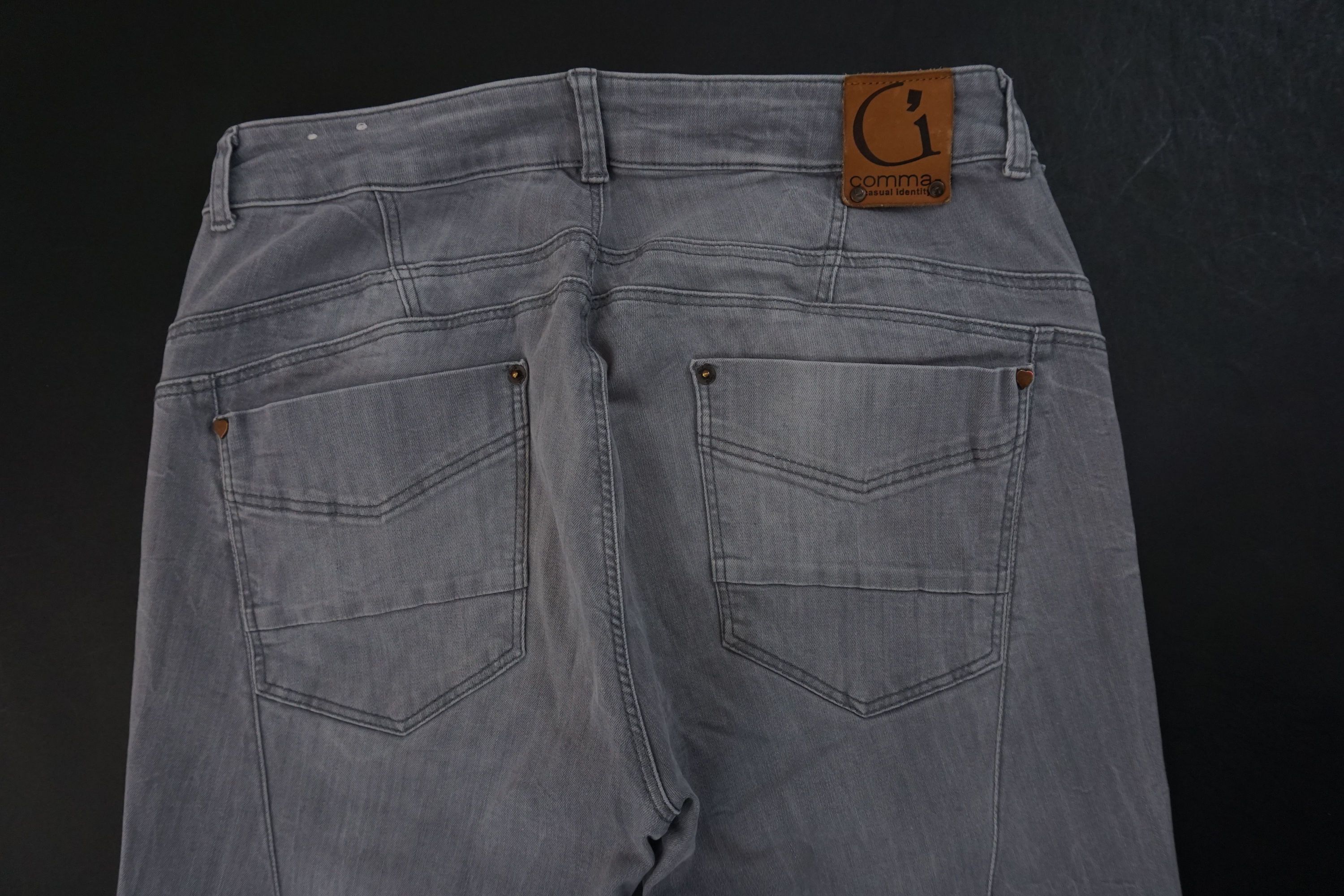 Comma Jeans Pants Boyfriend Women's Size 36 Black Gray Used Tapered Stretch F2594 Comma Jeans Pants Boyfriend Women's Size 36 Black Gray Used Tapered Stretch F2594