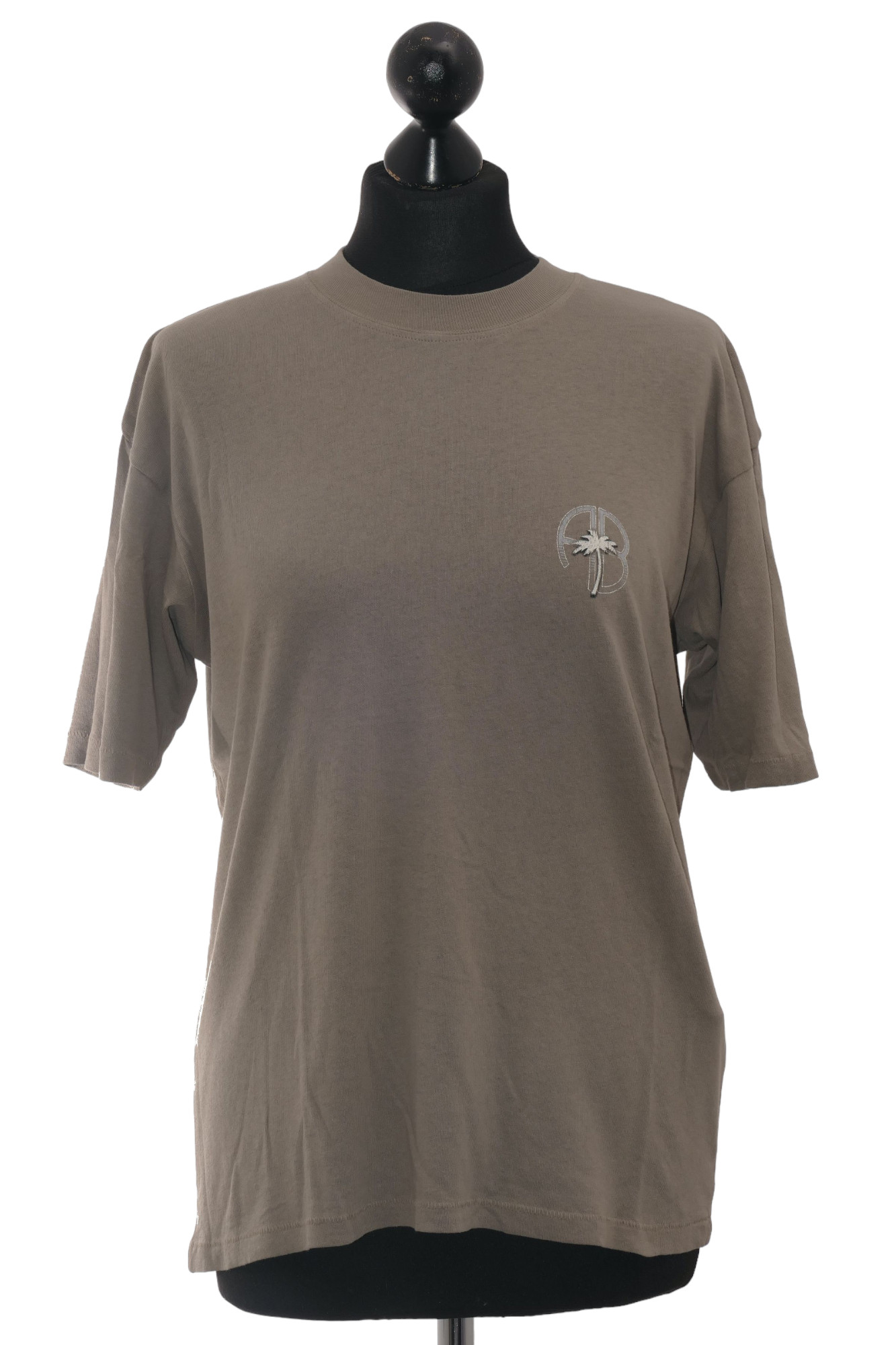 ANINE BING women's T-shirt S green olive motif round neck short sleeve jersey cotton NEW ANINE BING women's T-shirt S green olive motif round neck short sleeve jersey cotton NEW