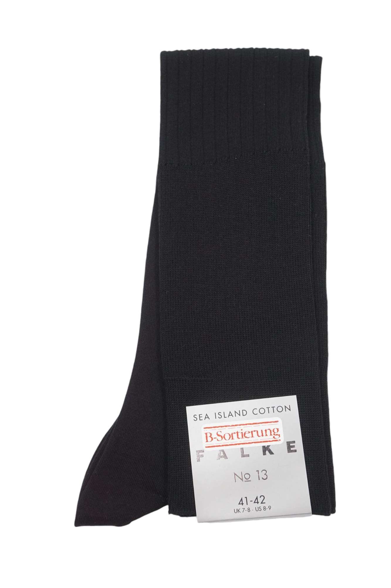 FALKE No.13 men's knee socks stockings 43-44 black black Sea Island NEW FALKE No.13 men's knee socks stockings 43-44 black black Sea Island NEW