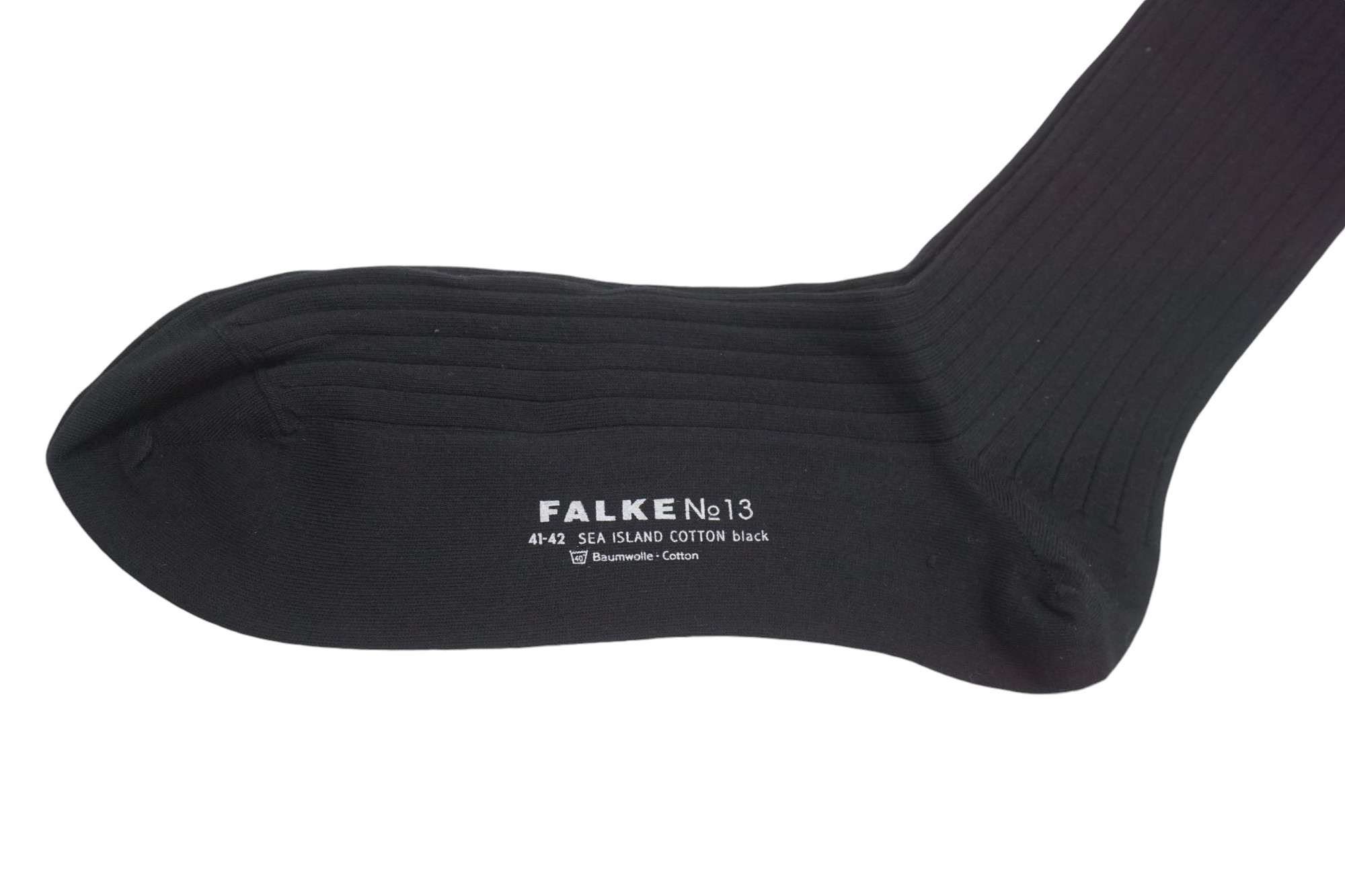 FALKE No.13 men's knee socks stockings 43-44 black black Sea Island NEW FALKE No.13 men's knee socks stockings 43-44 black black Sea Island NEW