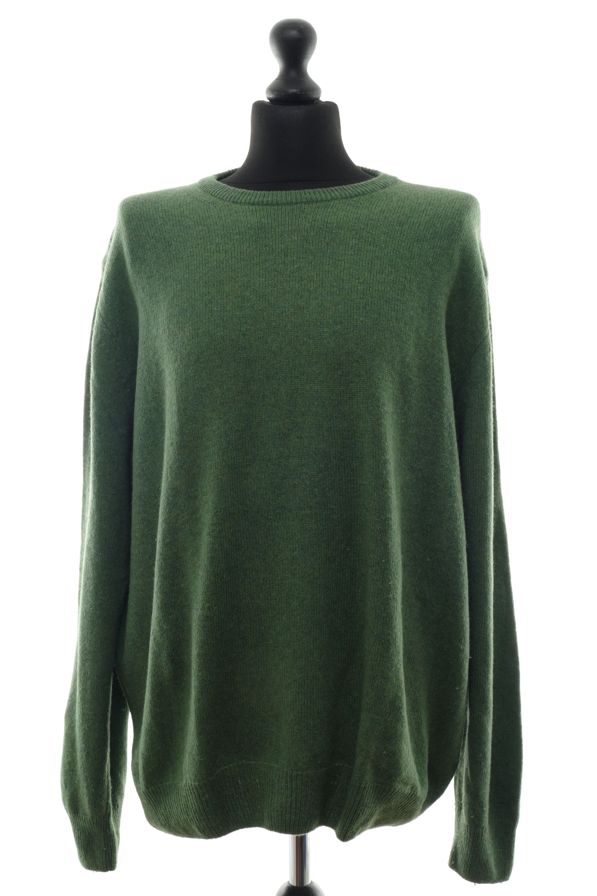 Andrea Fenzi men's sweater 58 green light crew neck knit with lamb's wool Andrea Fenzi men's sweater 58 green light crew neck knit with lamb's wool