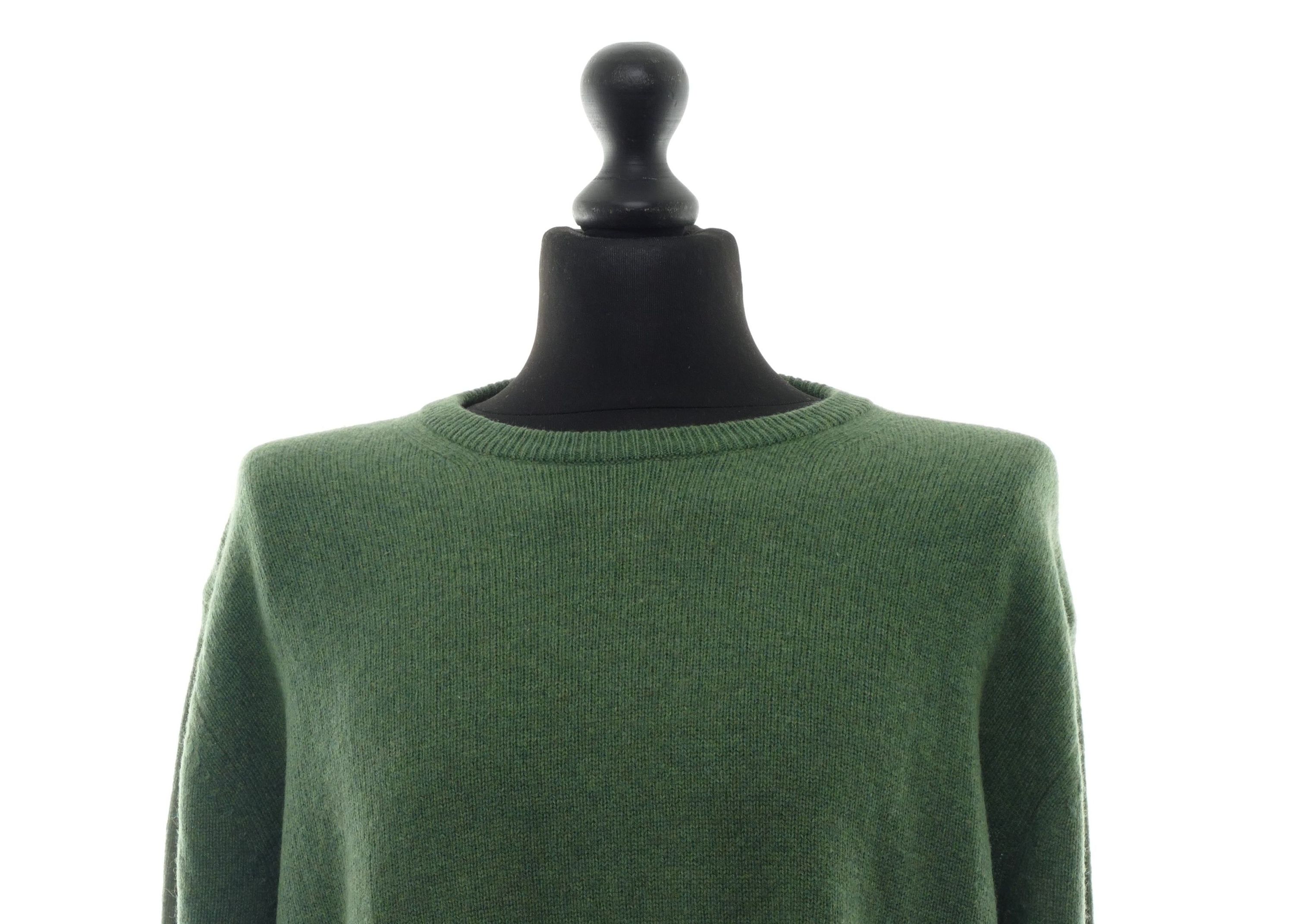 Andrea Fenzi men's sweater 58 green light crew neck knit with lamb's wool Andrea Fenzi men's sweater 58 green light crew neck knit with lamb's wool